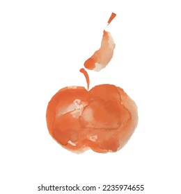 Icono de esbozo vectorial de Apple aislado en el fondo. Ilustración de acuarela dibujada a mano. Icono de sketch de Apple para infografía, sitio web o aplicación.