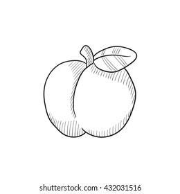 Apple vector sketch icon isolated on background. Hand drawn Apple icon. Apple sketch icon for infographic, website or app.