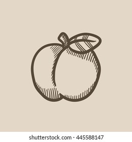 Icono de esbozo vectorial de Apple aislado en el fondo. Icono de Apple dibujado a mano. Icono de sketch de Apple para infografía, sitio web o aplicación.
