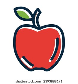 Apple Vector Thick Line Filled Dark Colors Icons For Personal And Commercial Use.
