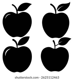 Apple vectors illustration color arts design , Apple silhouette 
