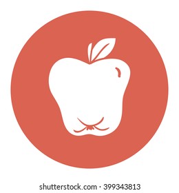 Apple vegan Icon. Vegan food, emblem and stamp vector. Icon web food taste icon.
