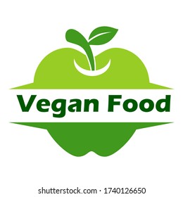 Apple vegan vector logo template. Suitable for business, health, food, vegan, art, web and design
