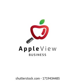 Plantilla de icono del logotipo de la vista de Apple. Ilustración vectorial. Diseño moderno
