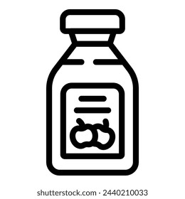 Apple vinegar bottle icon outline vector. Natural condiment. Fruit fermented juice