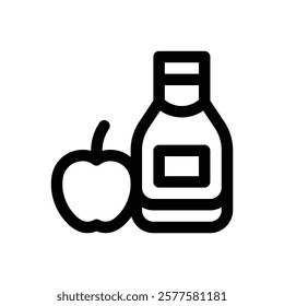 Apple vinegar. Editable stroke vector icon.