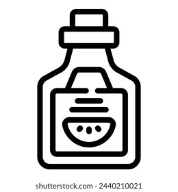 Apple vinegar icon outline vector. Natural fermented liquid. Salad dressing ingredient