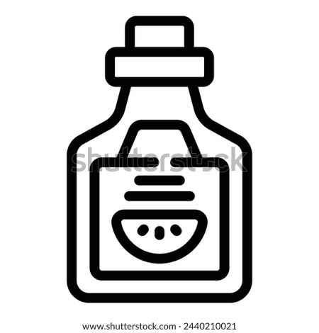 Apple vinegar icon outline vector. Natural fermented liquid. Salad dressing ingredient Stok fotoğraf © 