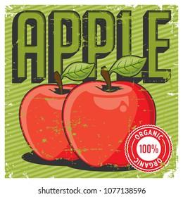 Apple Vintage Retro Signage Vector
