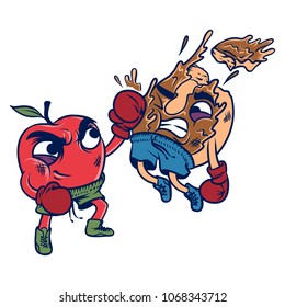 Apple vs Donut Tshirt Graphic
