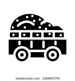 apple wagon delivery glyph icon vector. apple wagon delivery sign. isolated symbol illustration