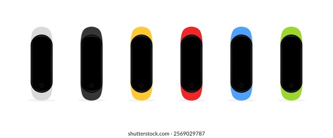 Apple watch set icons. All colors watch icons. Flat style. Vector icons.