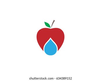 Apple and water drop logo design