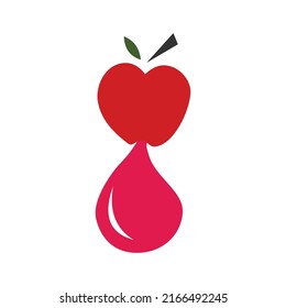 apple water drop logo Icon Illustration Brand Identity