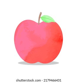 Apple Watercolor Vector Illustration Isolated