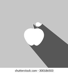 Apple web icon on gray  background