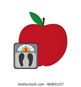 apple and weight scale  icon 