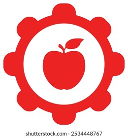 Apple and wheel on white