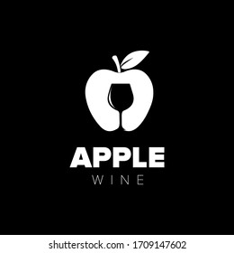 Apple Wine Logo Illustration Design