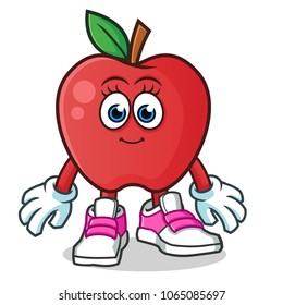 apple woman mascot vector cartoon illustration