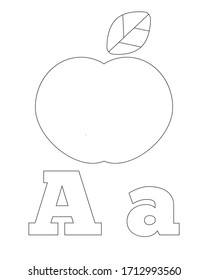 Apple Worksheets Preschool Coloring Pages Children Stock Vector ...