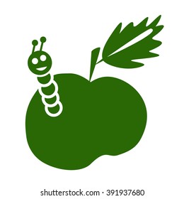 Apple with worm