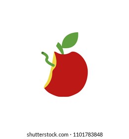 apple with a worm colored icon. Element of school icon for mobile concept and web apps. Detailed apple with a worm icon can be used for web and mobile. Simple icon on white background