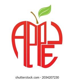 
apple writing in red apple