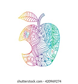 Apple. Zentangle style.