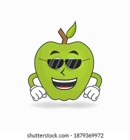 Apple2 mascot character with sunglasses. vector illustration