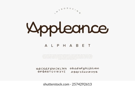 Appleance typography beauty fashion elegant minimalist serif italic fonts decorative wedding vintage retro logos. Minimal luxury font alphabet logo. Vector illustration