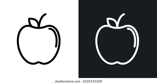 Appleline in Thin line black color. flat simple vector symbols illustration.