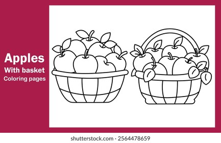 "Apples with Basket Coloring Pages – Delightful and Printable Designs for All Ages"