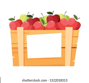 Apples box design, Fruit healthy organic food sweet and nature theme Vector illustration