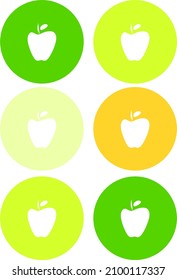apples in circles of different colors