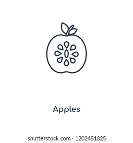 Apples concept line icon. Linear Apples concept outline symbol design. This simple element illustration can be used for web and mobile UI/UX.