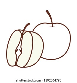 Apples cut halves