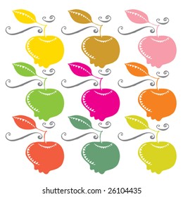 Apples in different colors