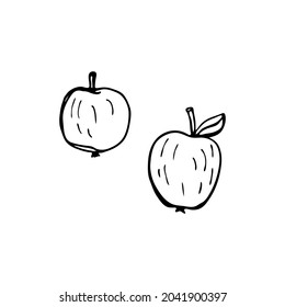 Apples. Doodle element for web design, stationery, logo, postcards, posters.