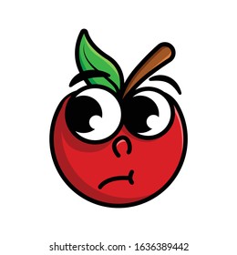 Apple's expression was sulking , angry