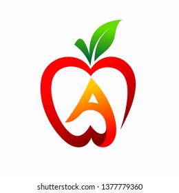 Apples form the letter A logo