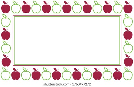 Apples frame, Apples background, Rosh Hashanah, Jewish new year, Apples red and green