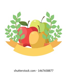 apples fresh fruit emblem organic