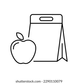 Apples fruit bag icon design. Apples package icon. isolated on white background. vector illustration