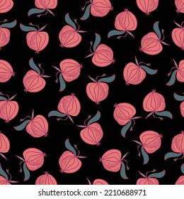 apples fruit vector seamless pattern