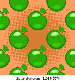 Apples. Fruits. Seamless pattern Peach grunge background