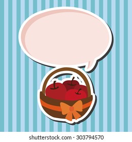 apples in the gift basket flat icon elements,eps10