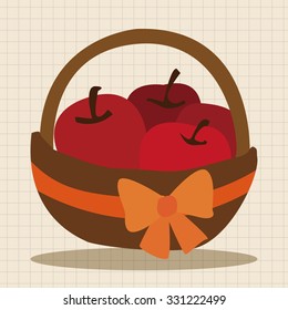 apples in the gift basket flat icon elements,eps10