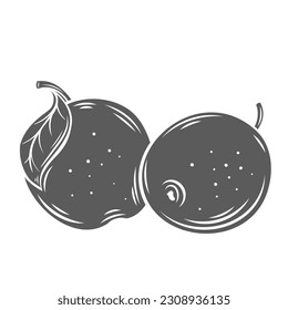Apples glyph icon vector illustration. Silhouette of two whole ripe fruit with leaf from apple tree, eco organic fresh harvest of summer agriculture garden, delicious juicy healthy vitamin dessert