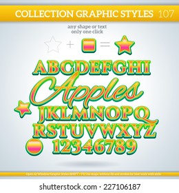 Apples Graphic styles can be use for decor, text, title, cards, events, posters, icons, logo and other.